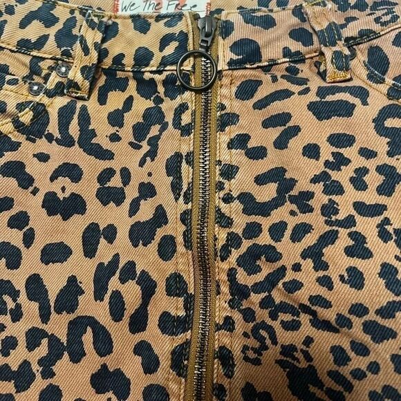 Free people Leopard Print Denim We The Free Mini Skirt by we the Free 27 4 - Picture 10 of 13